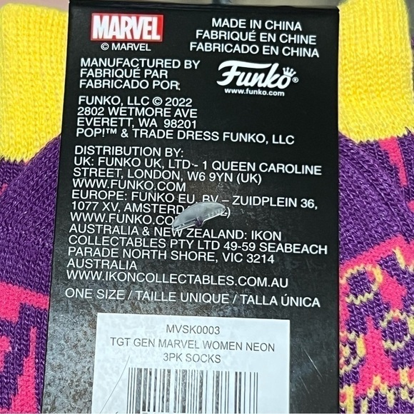 Marvel Studios The Infinity Saga Funko Pop Neon Women’s Socks 3 Pairs (One Size) - Picture 6 of 6